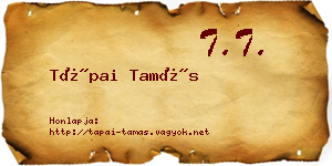 Tápai Tamás névjegykártya